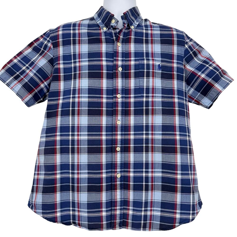 Ralph Lauren Plaid Short Sleeve Button Up, L